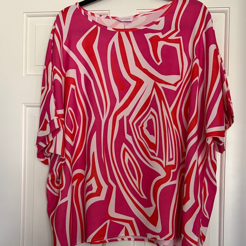 Vibrant Pink and Red Women's Top